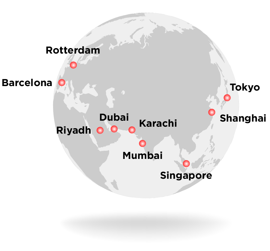 M Chemical Worldwide Locations in Europe, Asia, and the Middle East